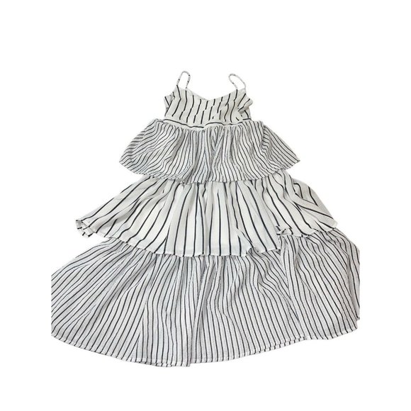 JUST ME Women's Size Small Black and Maxi Striped Tiered Maxi Dress … - Picture 5 of 16